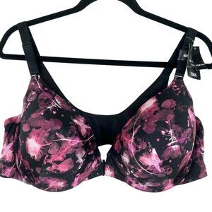 Torrid NEW Perfect T-Shirt Front-Close Bra Sz 48C Skull X Ray Floral Rich Black